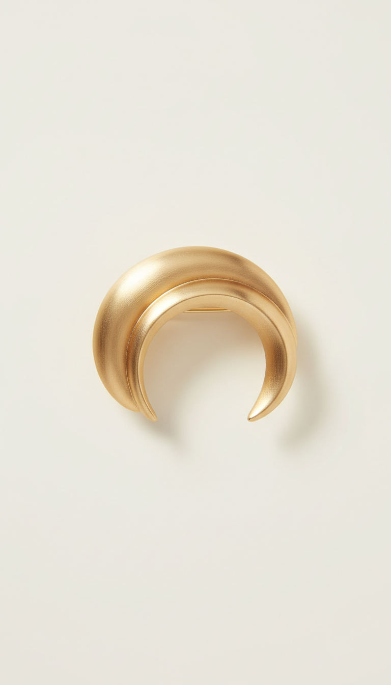 Satin Gold Arc Brooch
