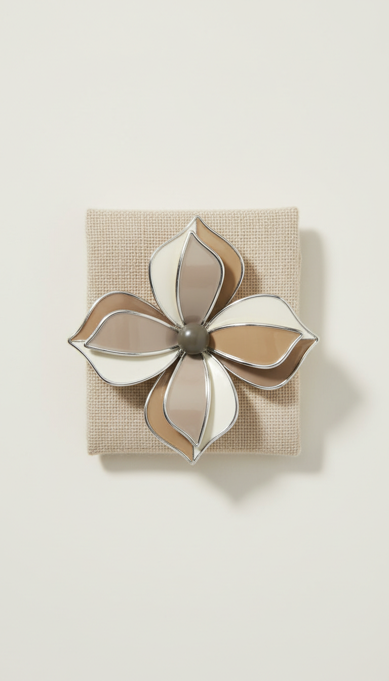 Enamel Petal Brooch