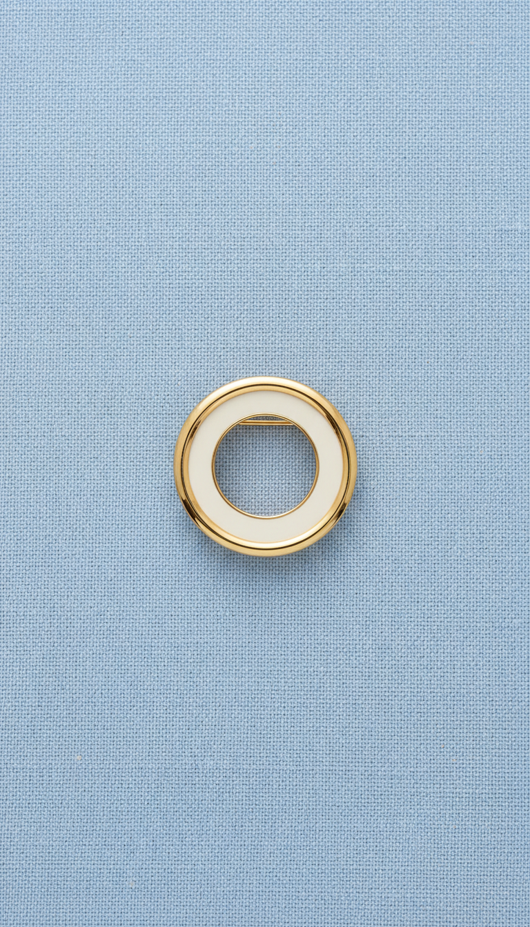 Gold Enamel Circle Brooch