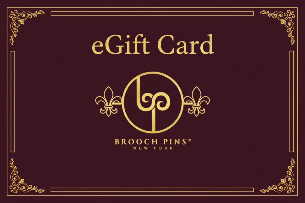 eGift card for Brooch Pins New York with decorative design on a white background