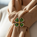 Hand-Fired Enamel Four-Leaf Clover Brooch Pin