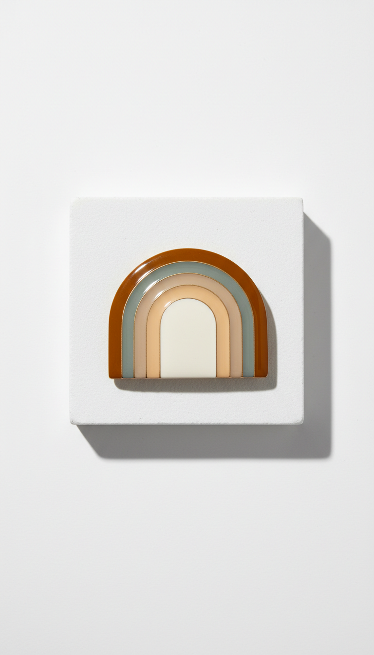 Enamel Arc Statement Brooch